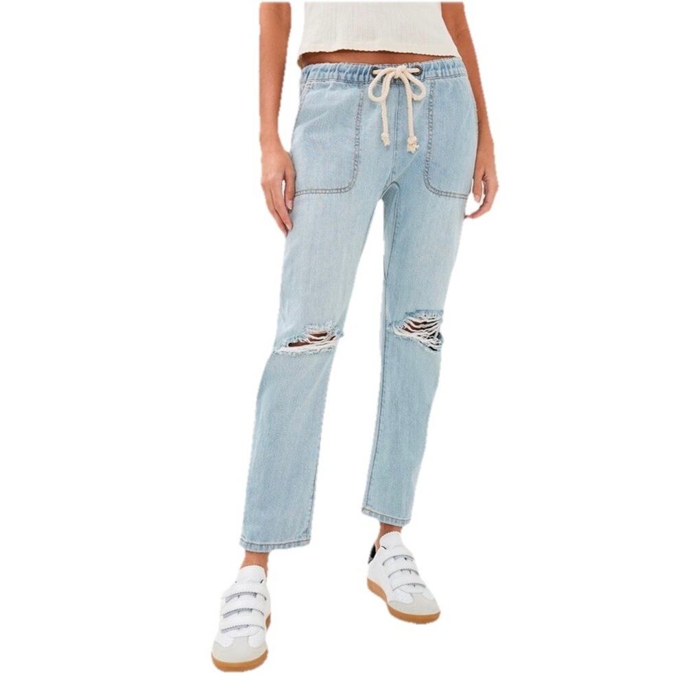 NWT One Teaspoon Women's Shabbies Drawstring Boyfriend Jeans Sz Medium Hustler